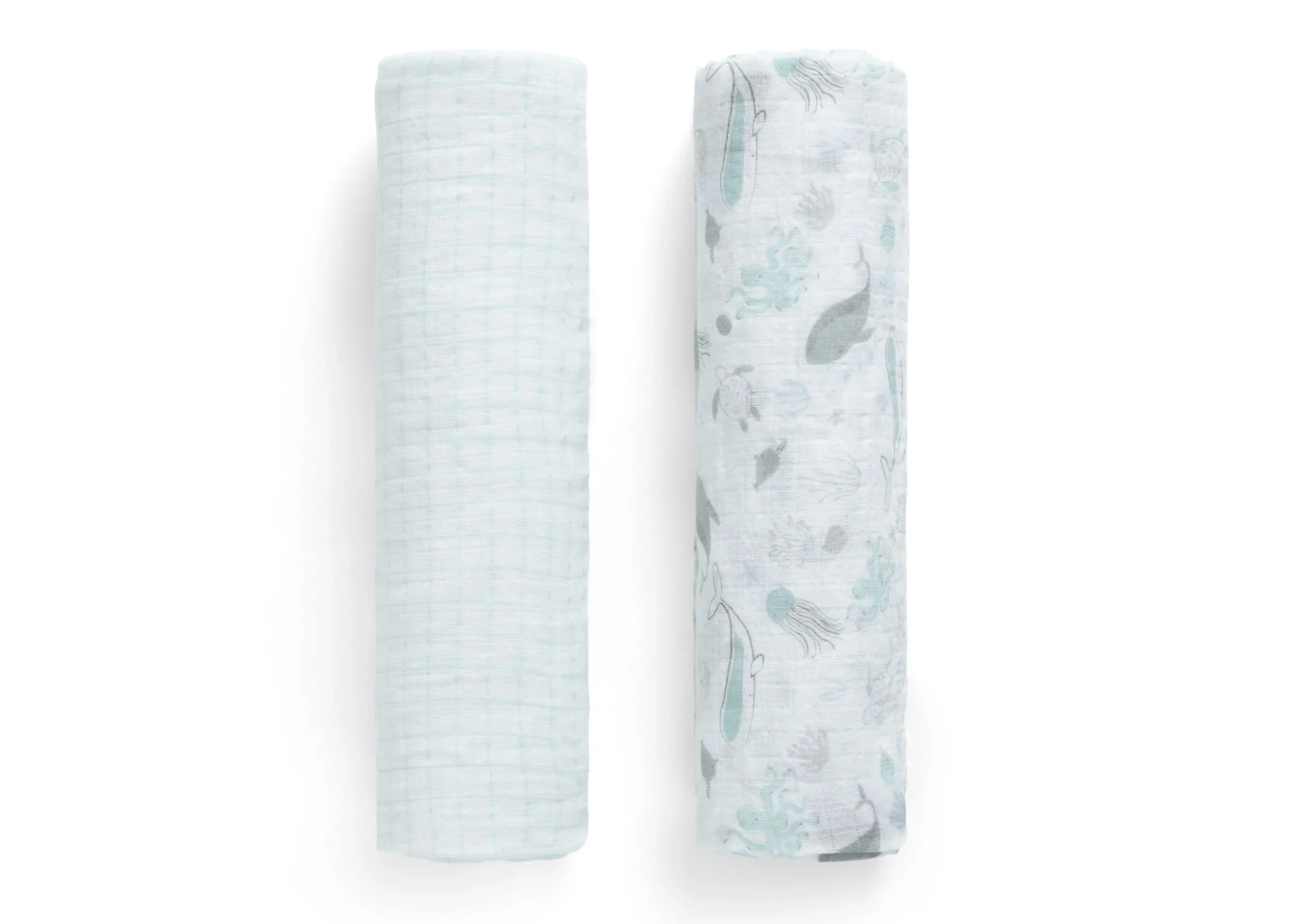 100% Cotton Muslin Baby Receiving Blankets - 2 Pack