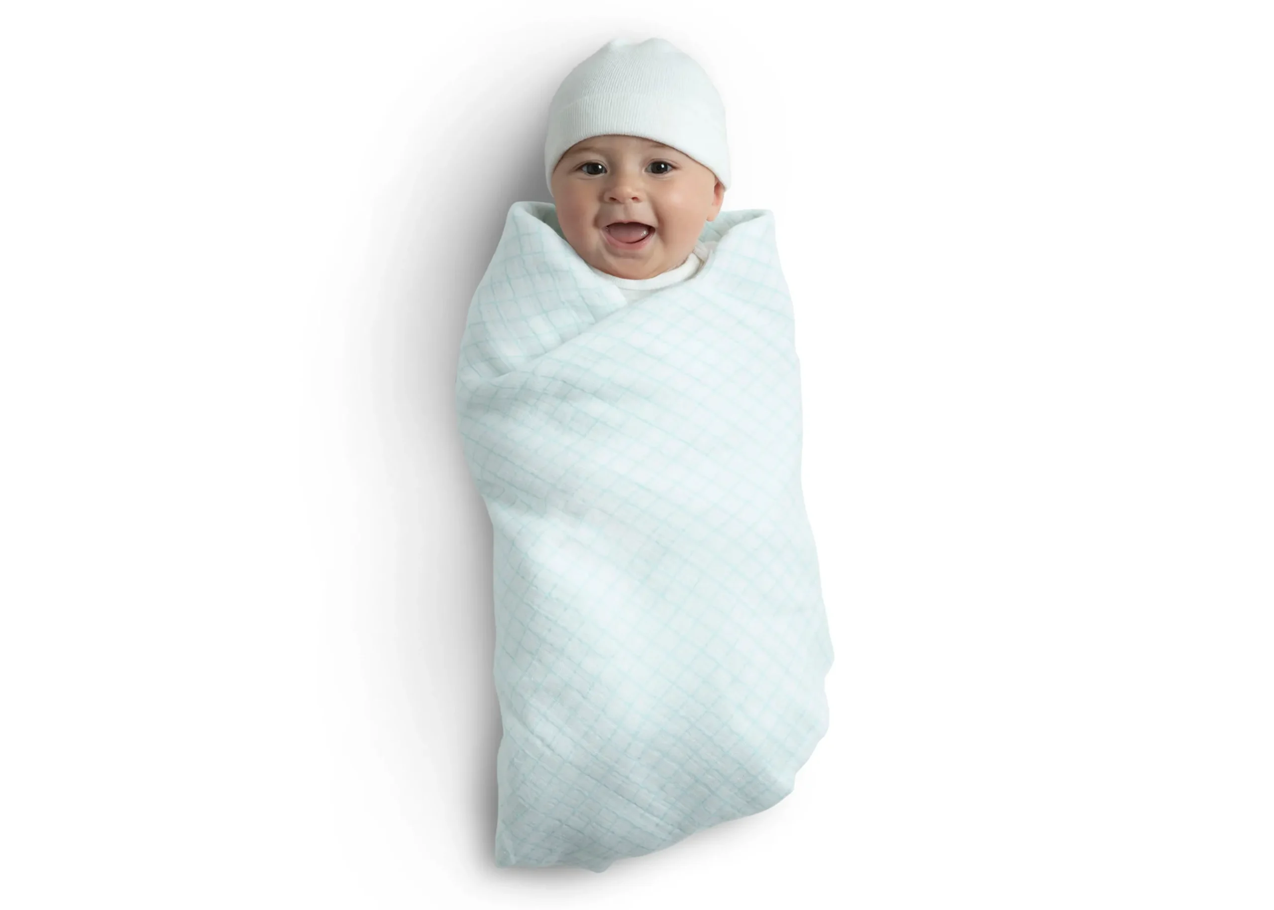 100% Cotton Muslin Baby Receiving Blankets - 4 Pack