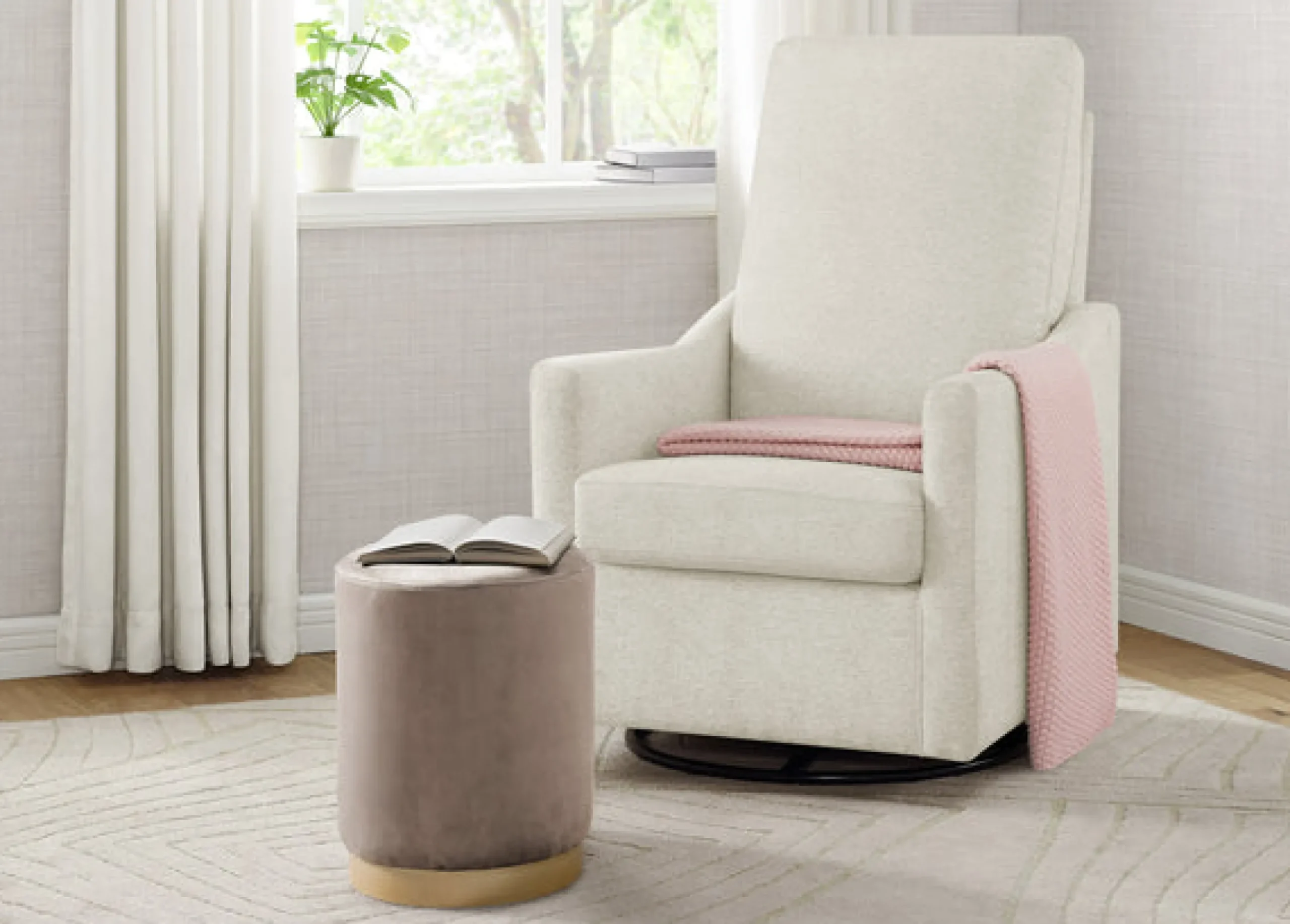 Andie Nursery Glider Swivel Chair with Stain-Resistant LiveSmart Fabric