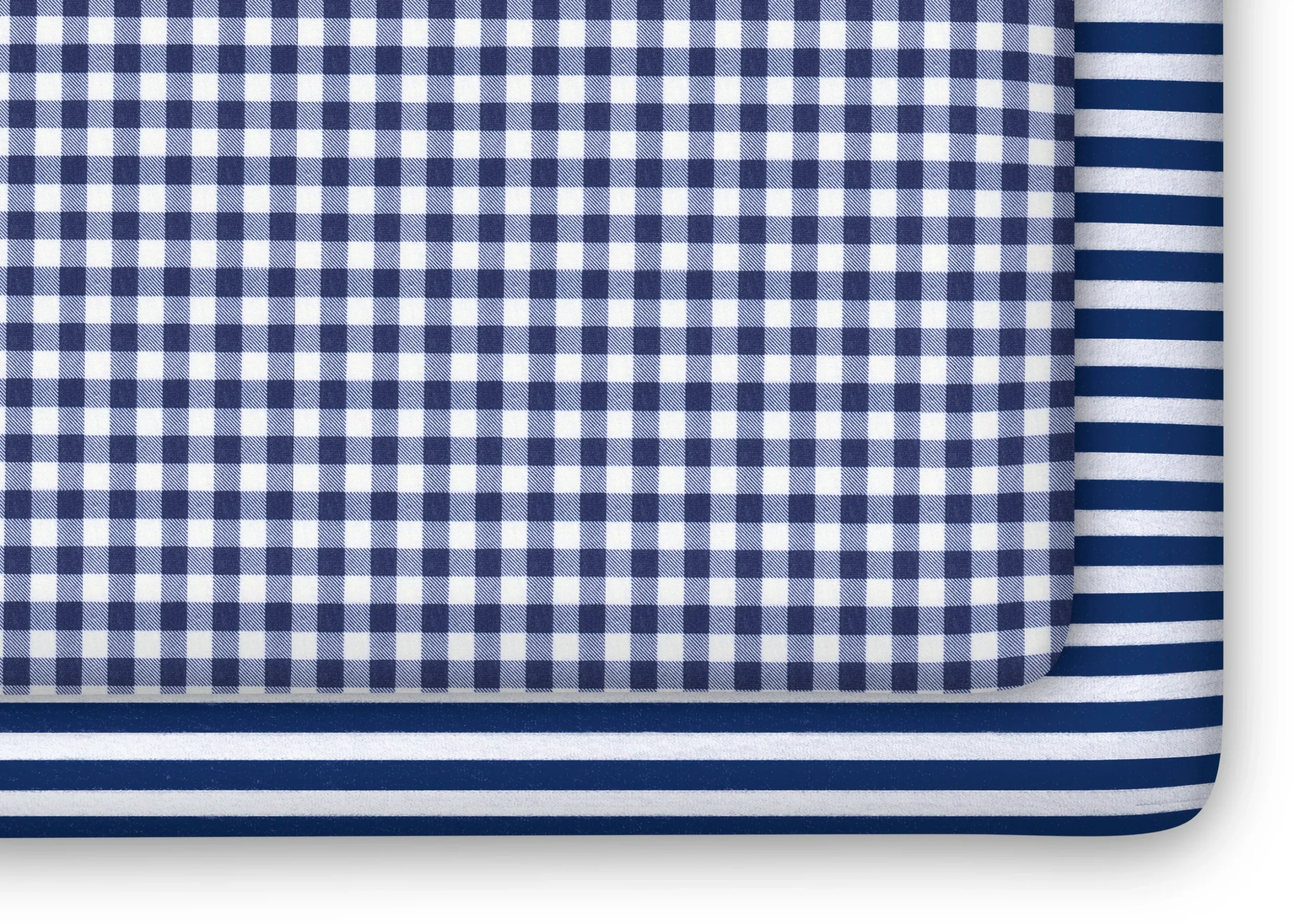 Blue Gingham Fitted Crib Sheets - 2 Pack