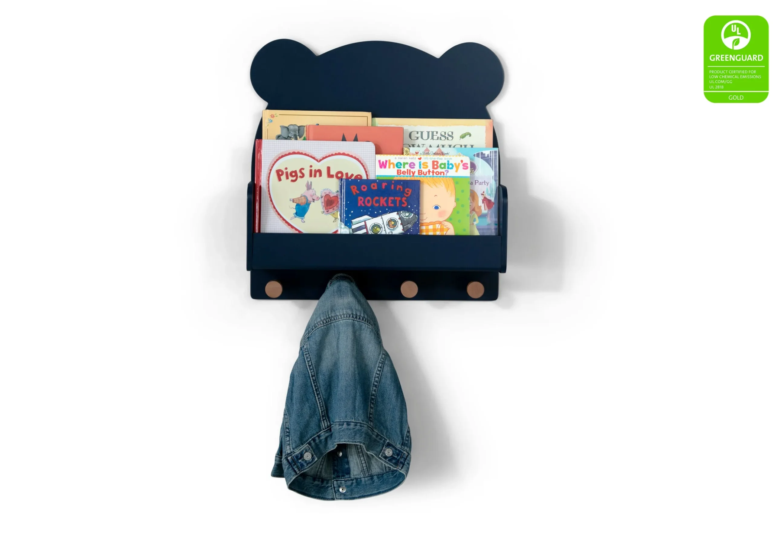 Brannan Bear Wall Shelf with 4 Hooks