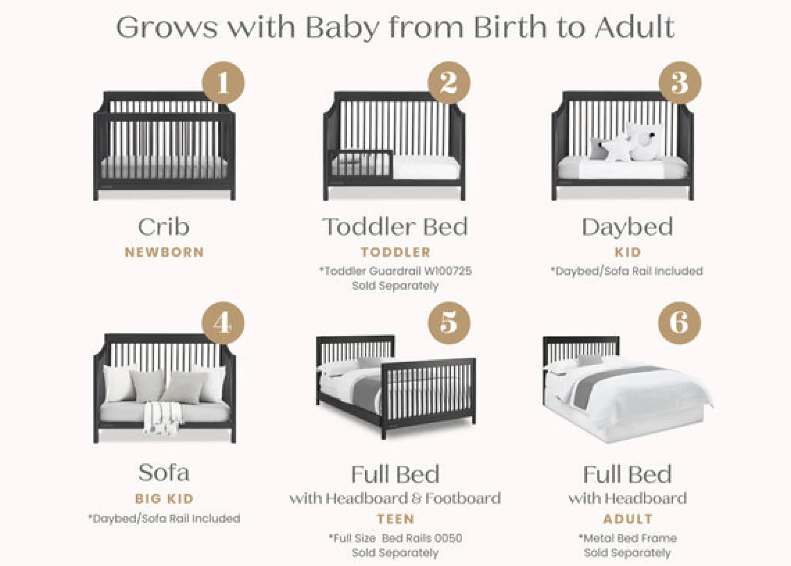 Brooks 6-in-1 Convertible Crib