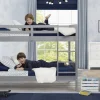 Convertible Twin Bunk Bed with Ladder and Guardrails