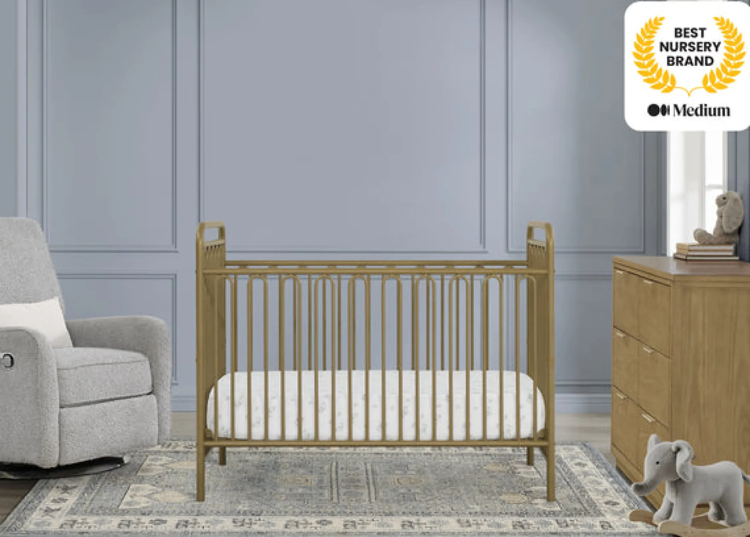 Darcy 4-in-1 Convertible Metal Crib