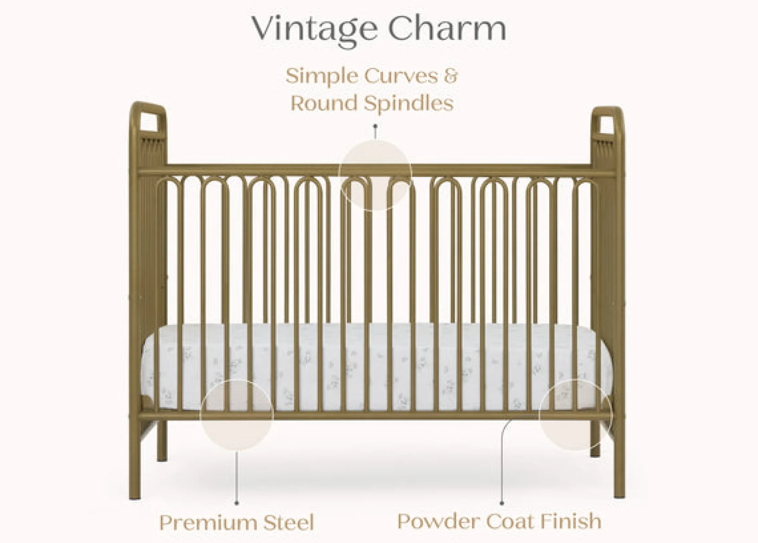 Darcy 4-in-1 Convertible Metal Crib