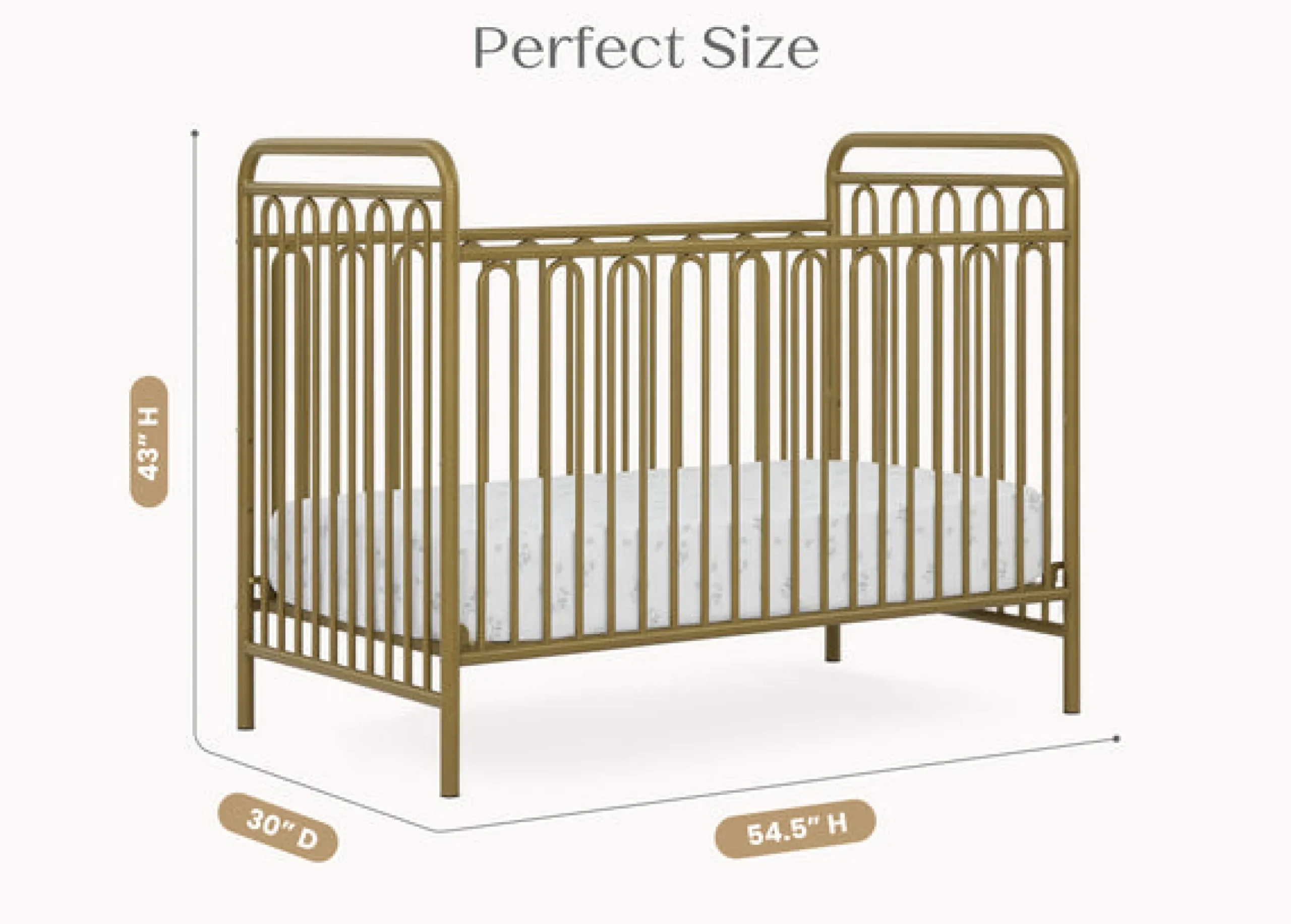 Darcy 4-in-1 Convertible Metal Crib