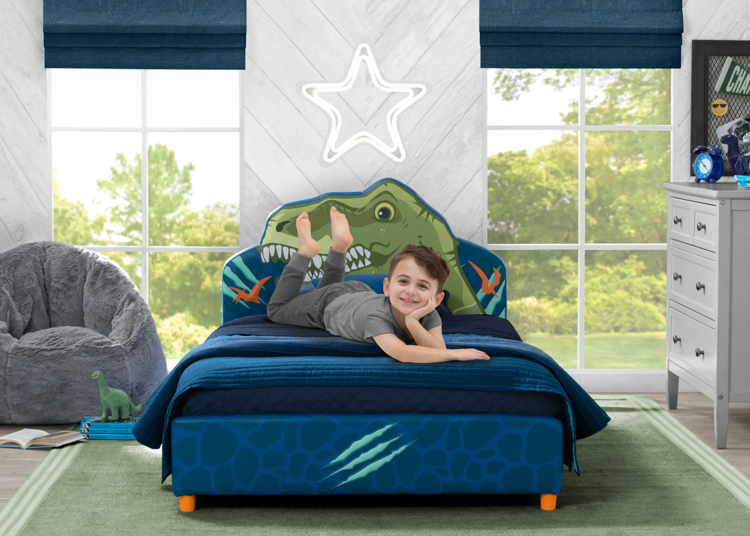 Dinosaur Upholstered Twin Bed