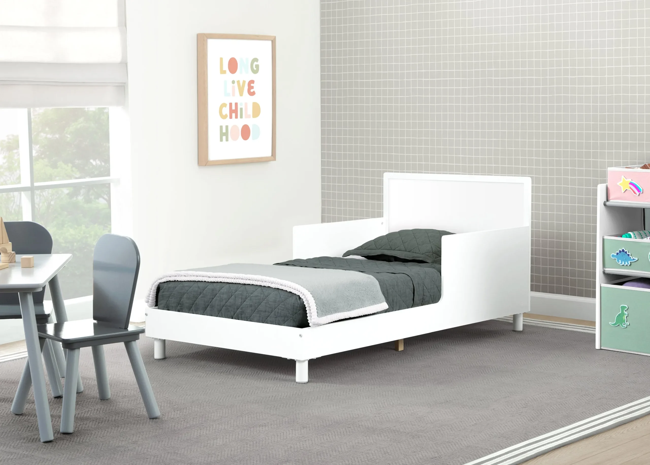 Dreamer Toddler Bed (Choose from Dinosaur or Rainbow Headboard Stickers)