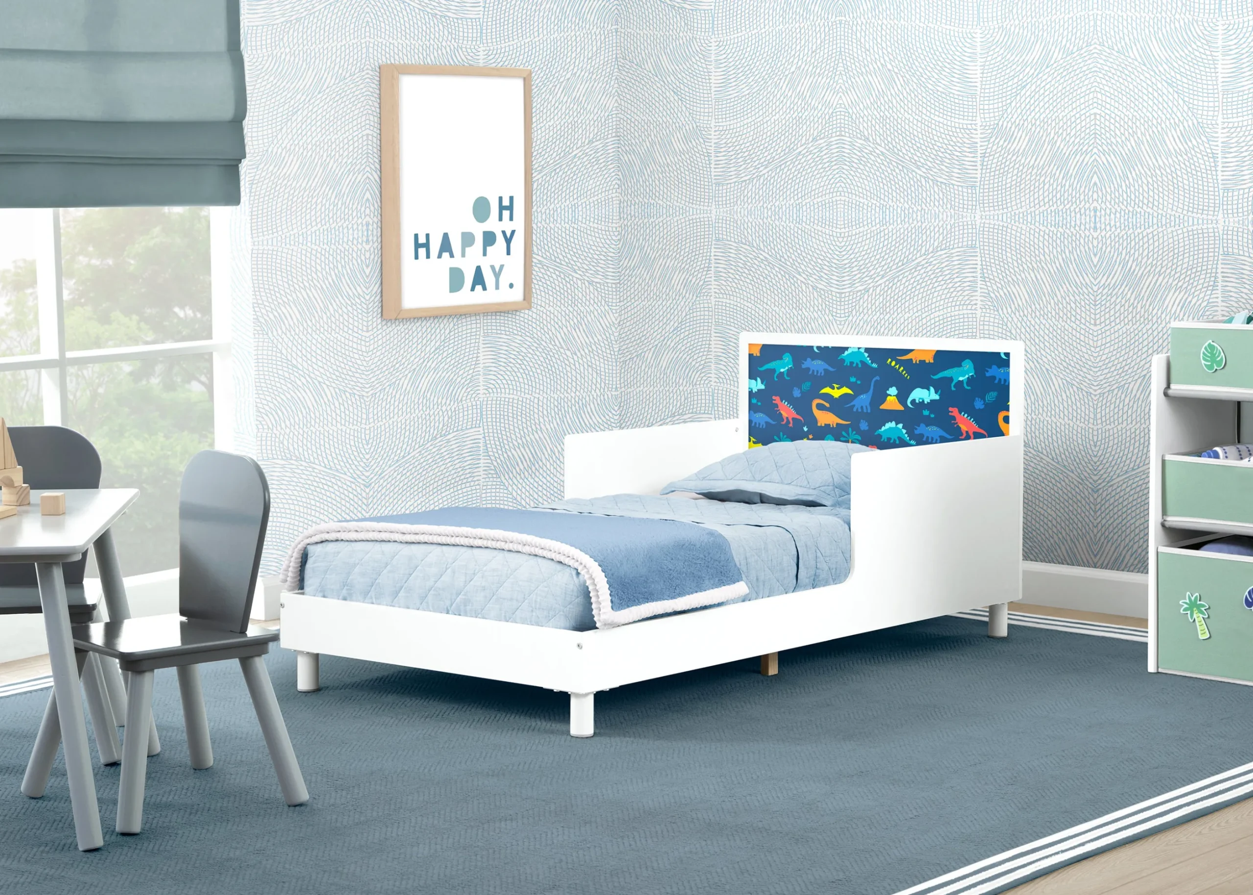 Dreamer Toddler Bed (Choose from Dinosaur or Rainbow Headboard Stickers)
