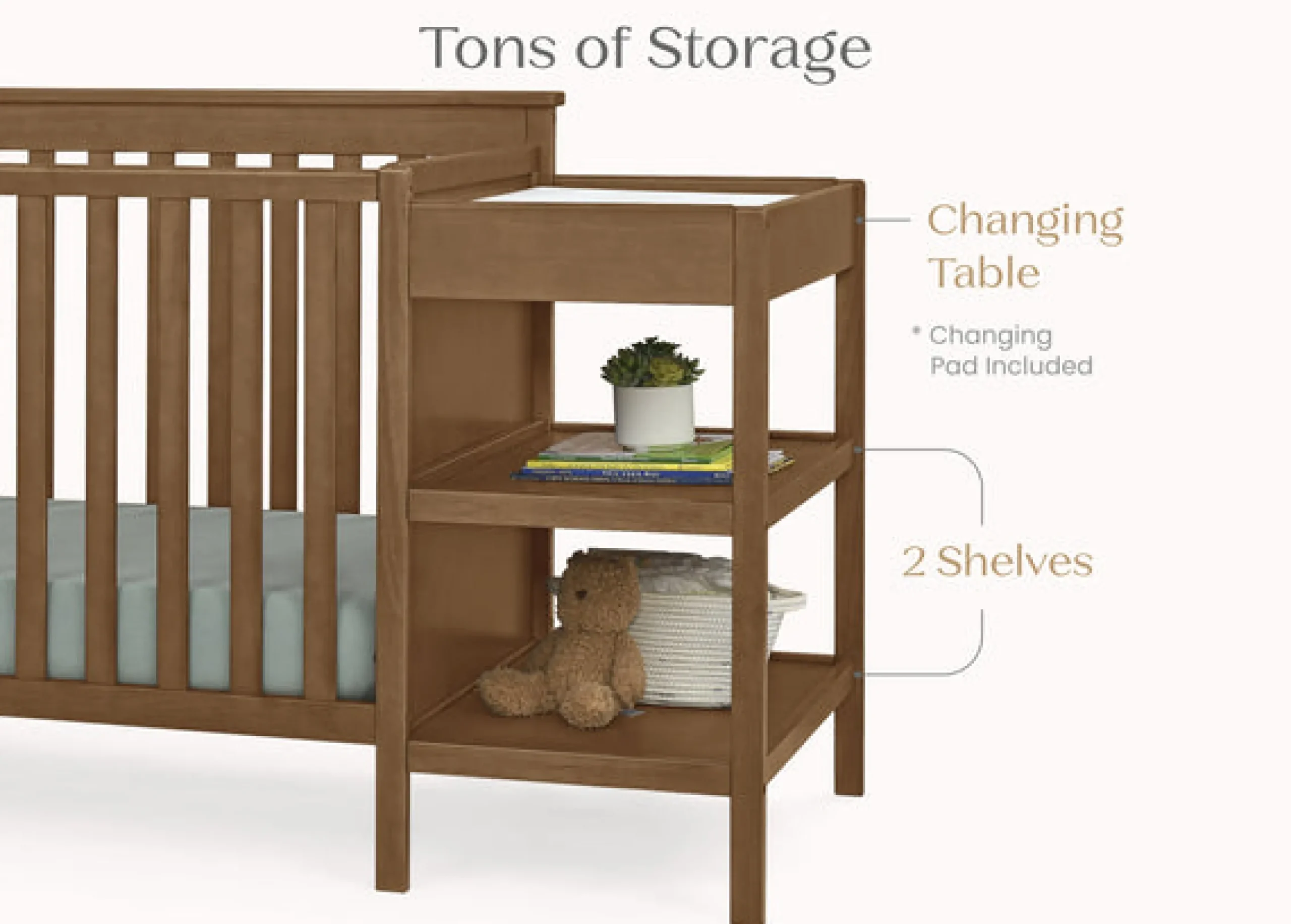 Ellie 5-in-1 Convertible Crib and Changer