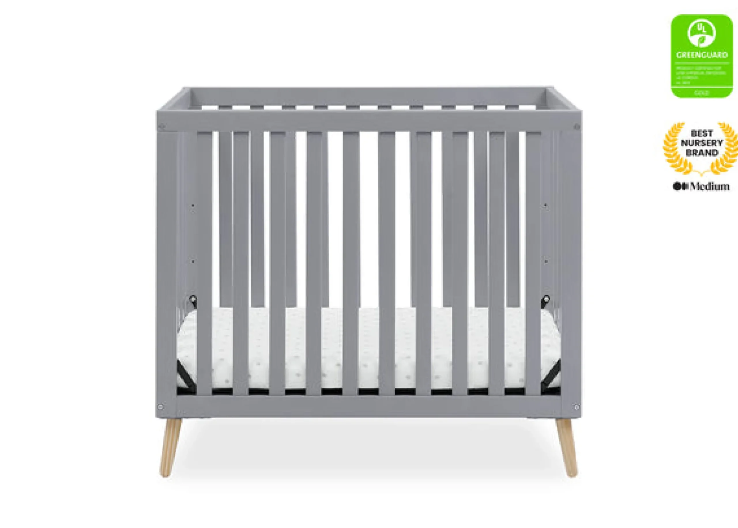 Essex Convertible Mini Baby Crib with 2.75-Inch Mattress, Greenguard Gold Certified