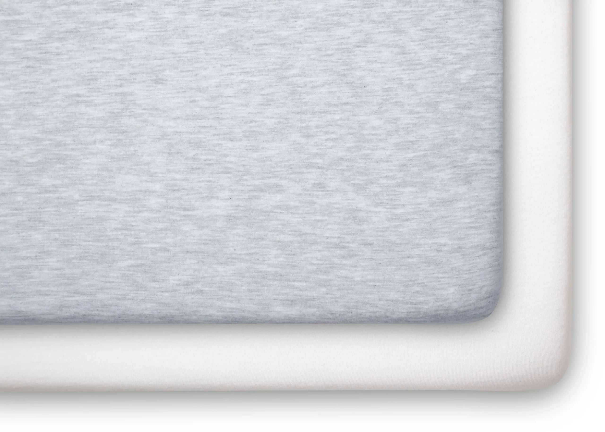Fitted Crib Sheets - 2 Pack, White & Heather Grey