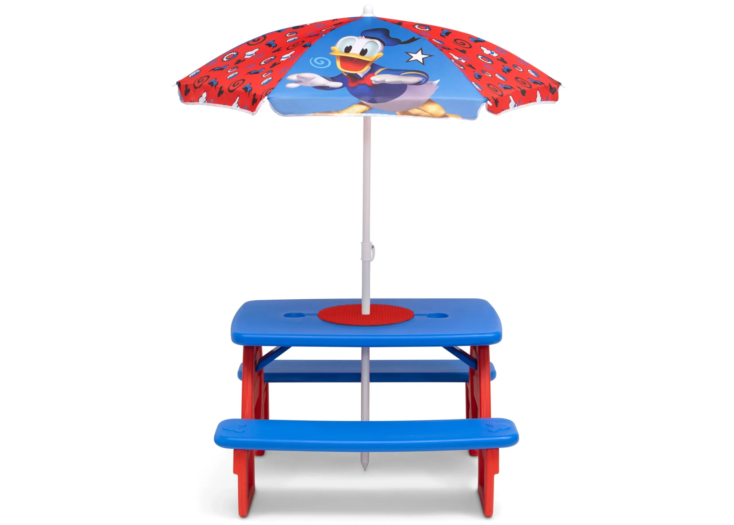 Mickey Mouse 4 Seat Activity Picnic Table with Umbrella and LEGO Compatible Tabletop