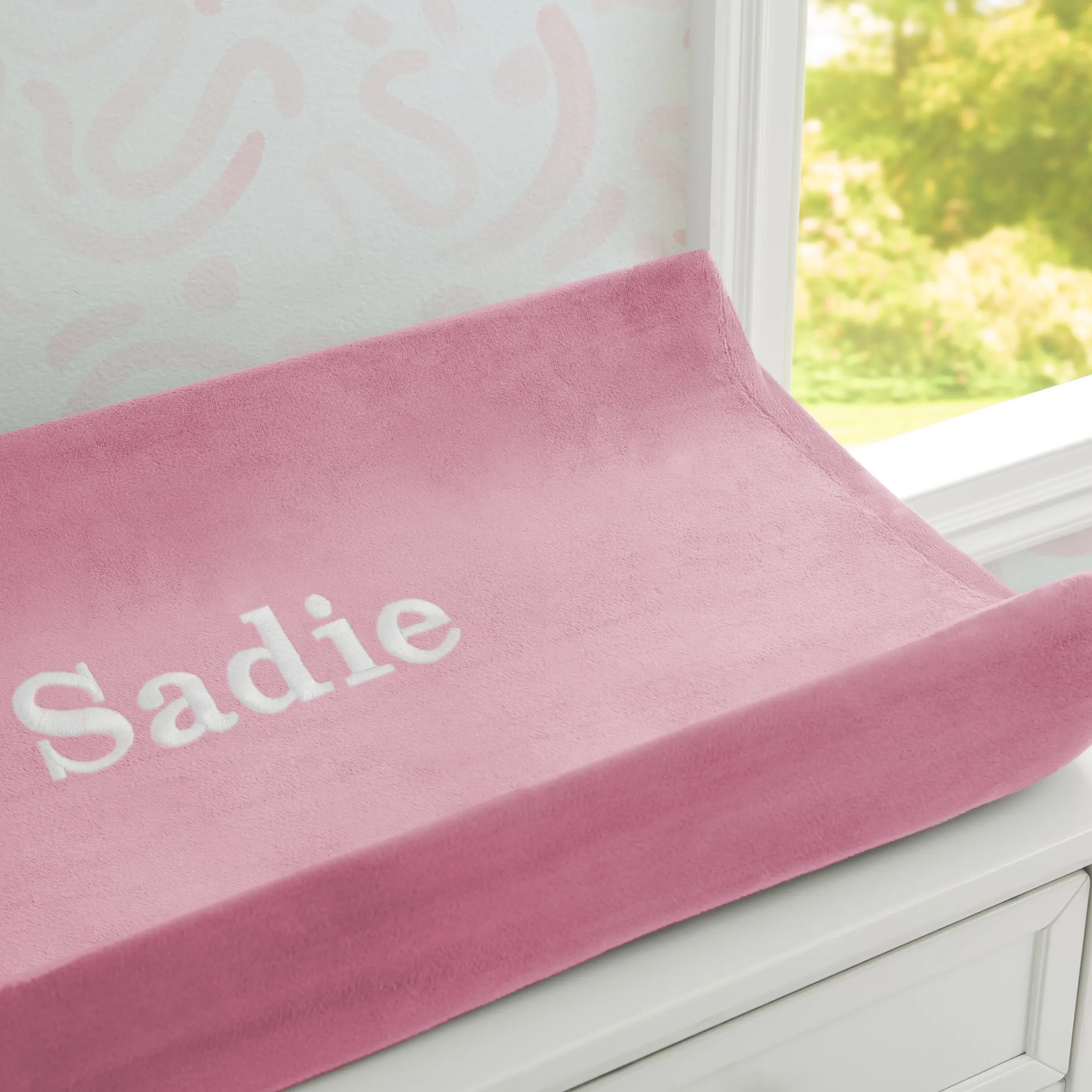 Personalized Contoured Changing Pad with Plush Cover