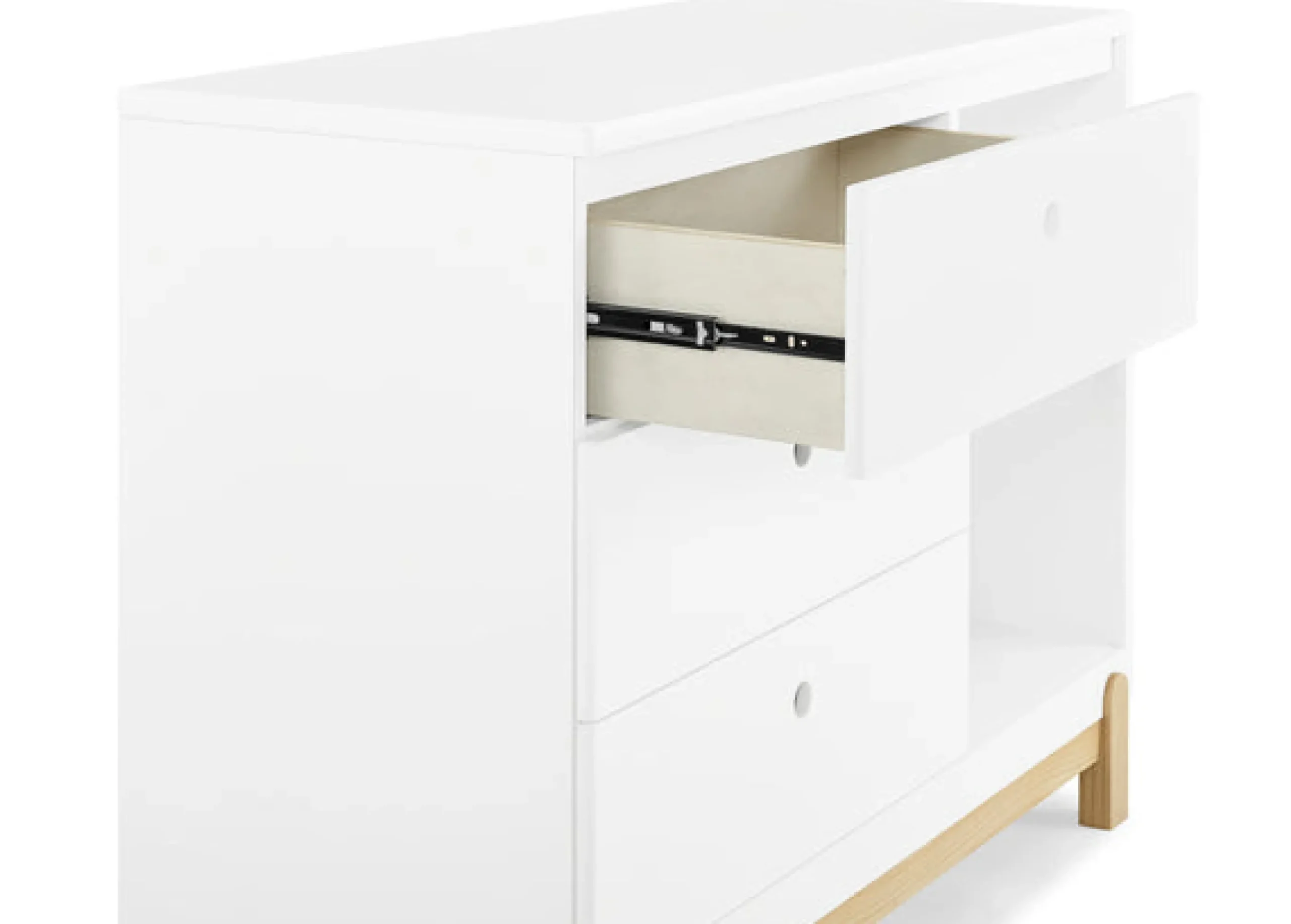 Poppy 3 Drawer Dresser with Cubbies and Interlocking Drawers