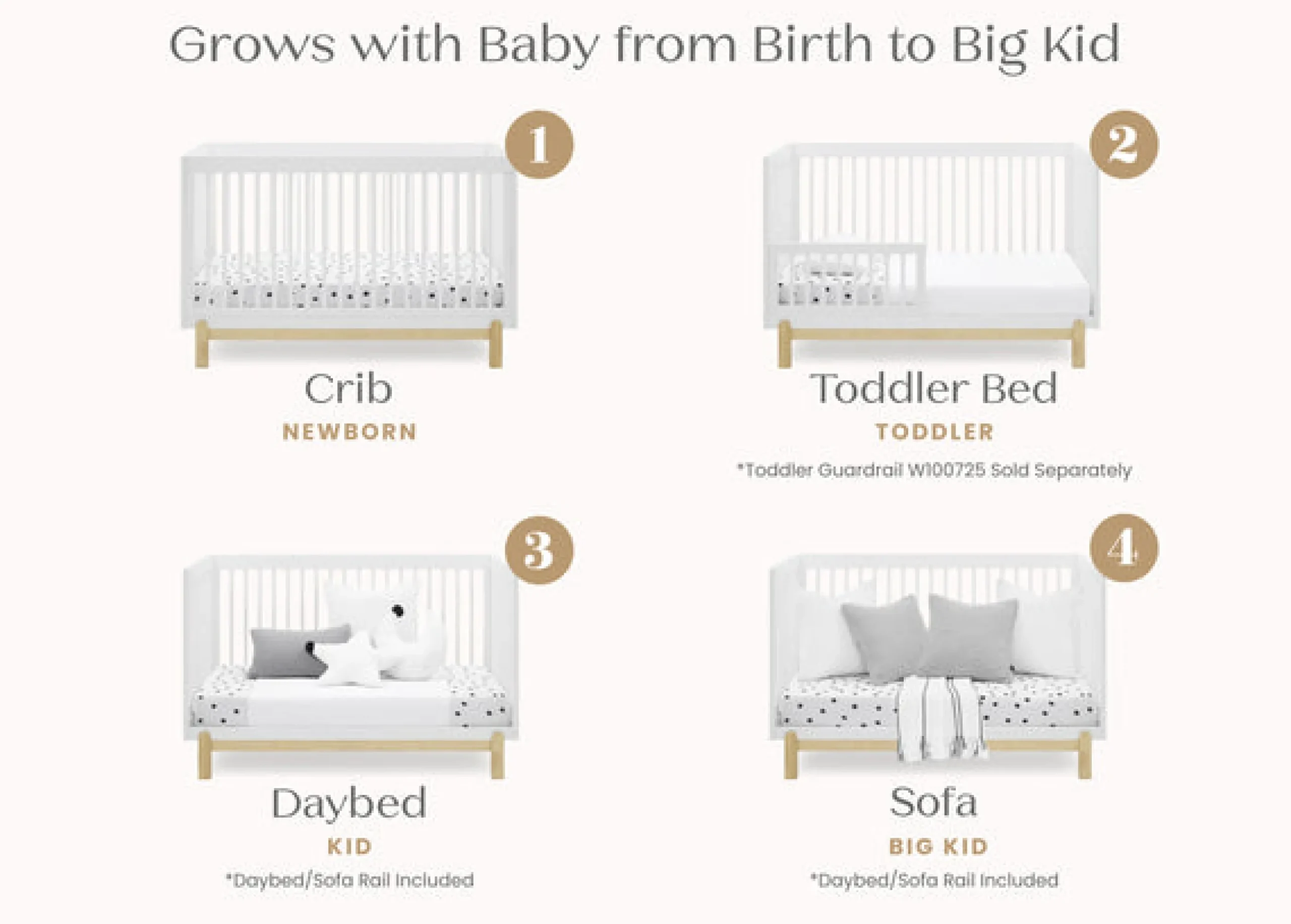 Poppy 4-in-1 Convertible Crib