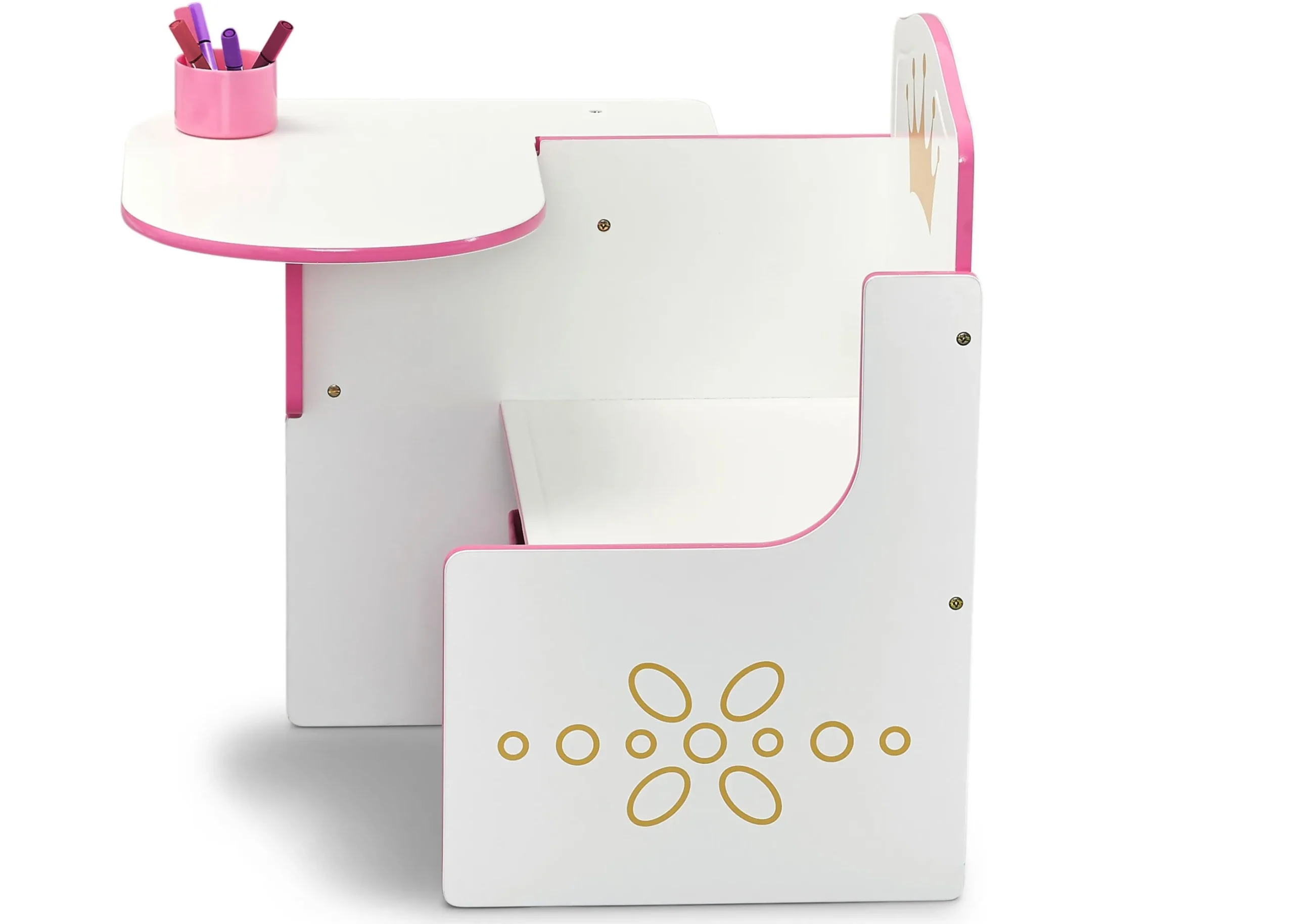 Princess Crown Chair Desk with Storage Bin