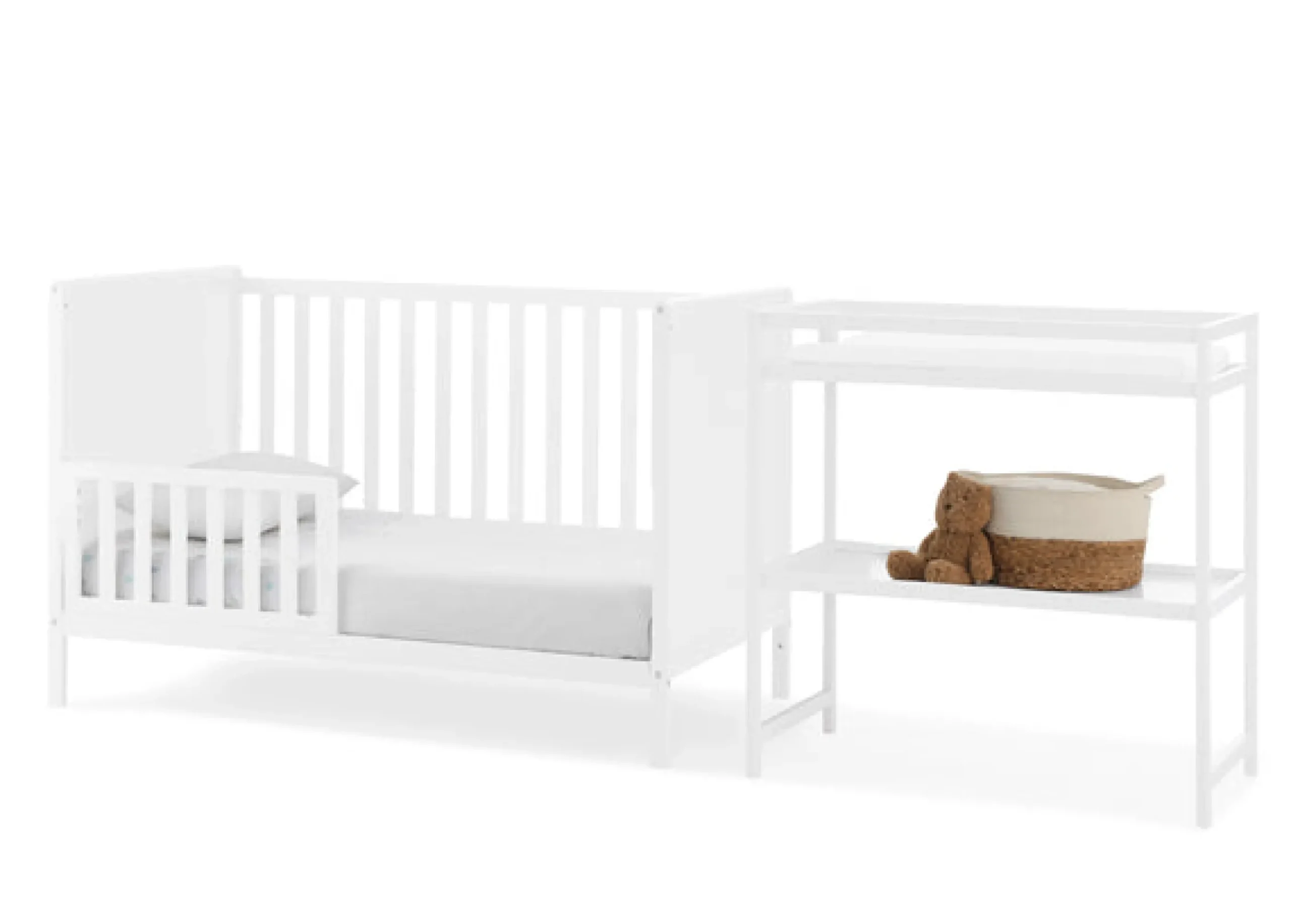 Ruby 6-in-1 Convertible Crib & Changing Table 2-Piece Set