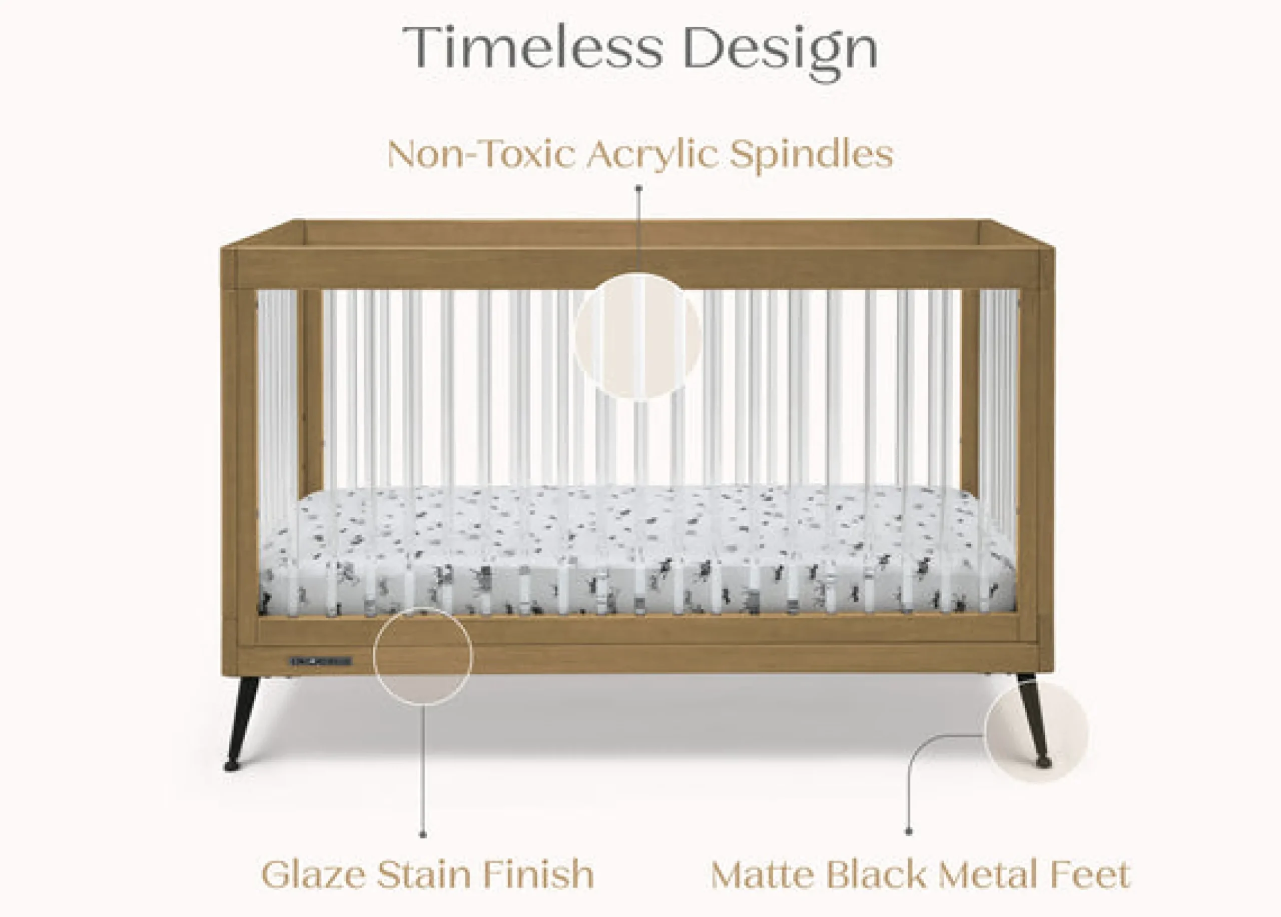 Sloane 4-in-1 Acrylic Convertible Crib