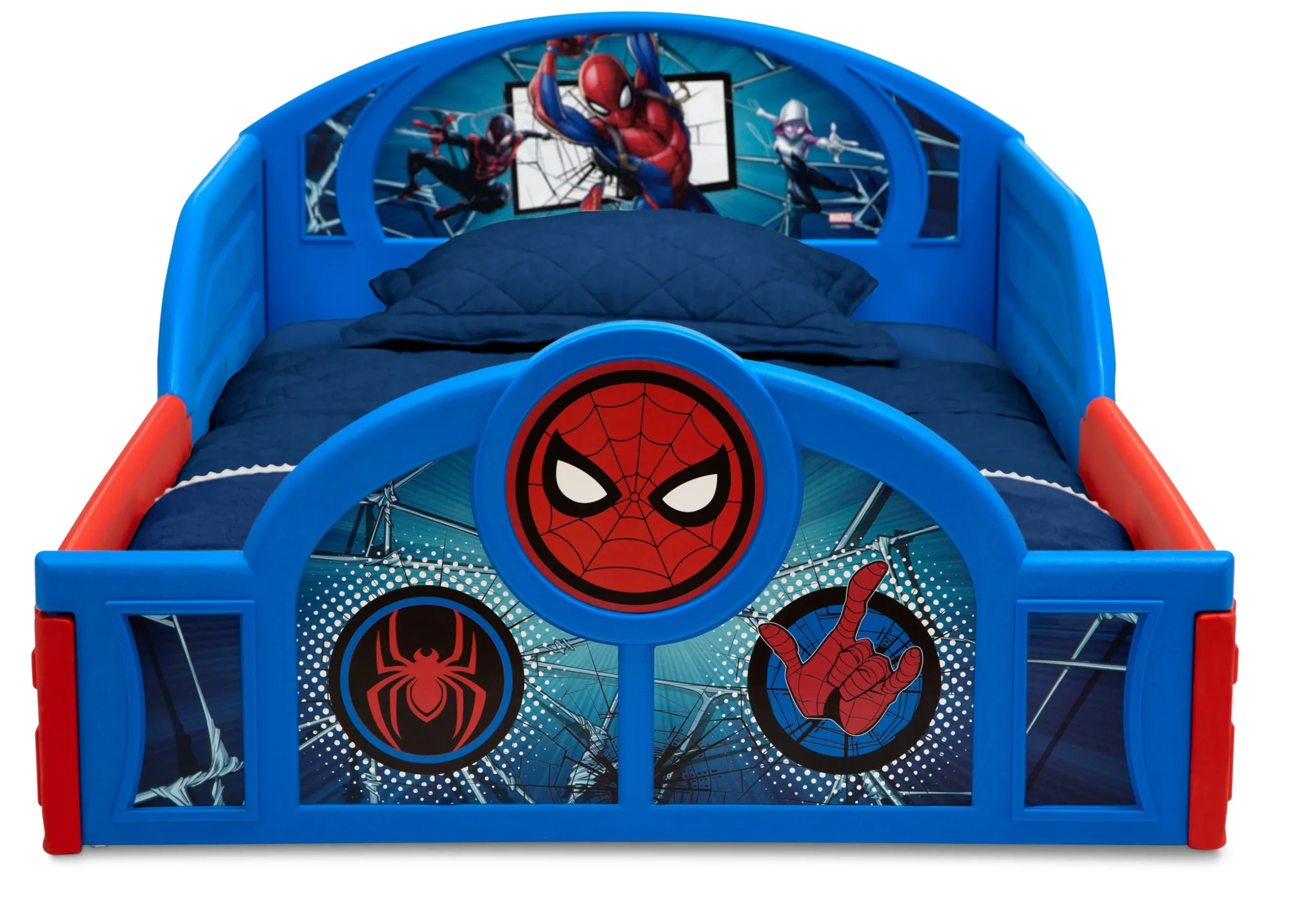 Spider-Man Sleep and Play Toddler Bed with Built-In Guardrails