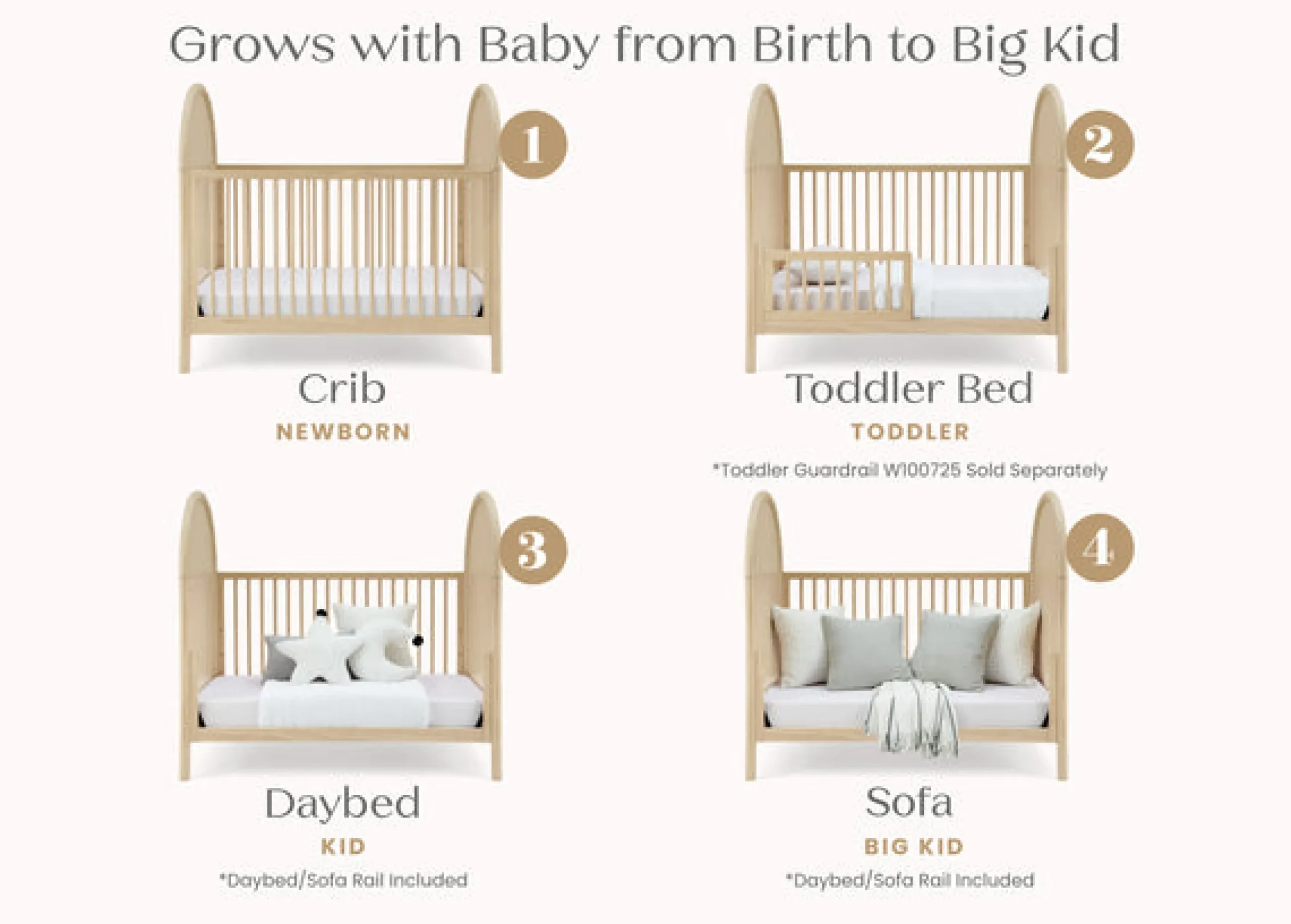Vivi 4-in-1 Convertible Crib