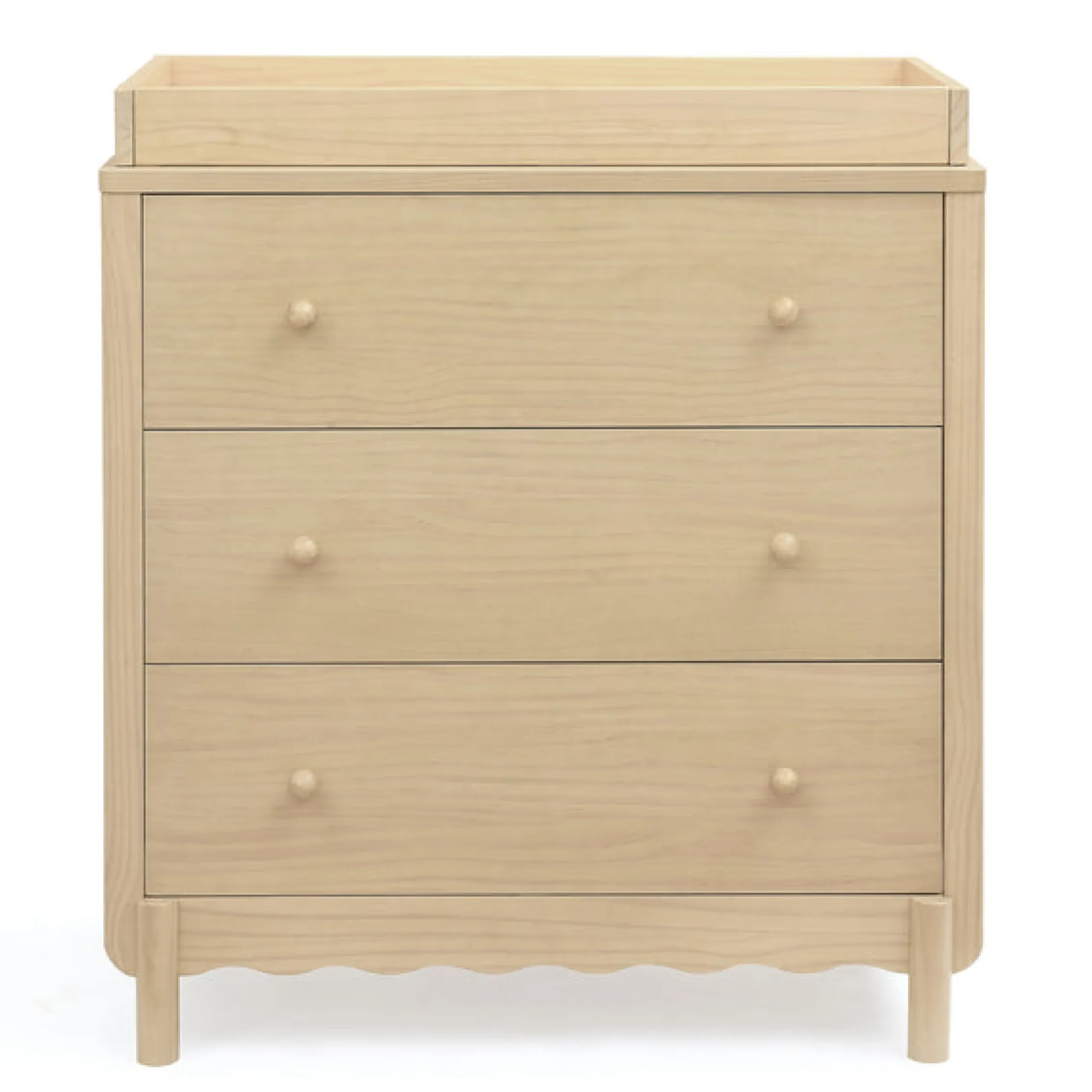 William 3 Drawer Dresser with Changing Top and Interlocking Drawers